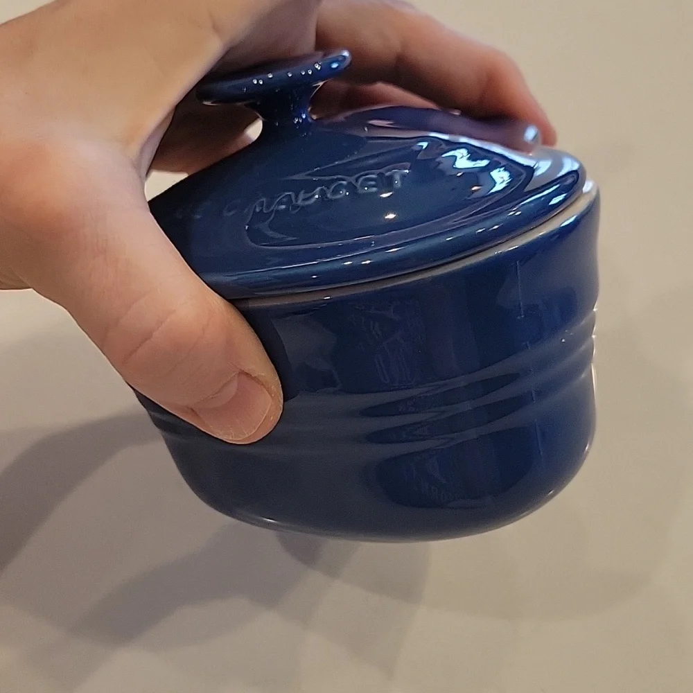 Le Creuset Rare Retired Indigo/ Dark Blue Heart Ramekin